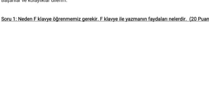 F klavye dersim var şu soruya guzel bi yanit verebilen arkadas var mı ?
