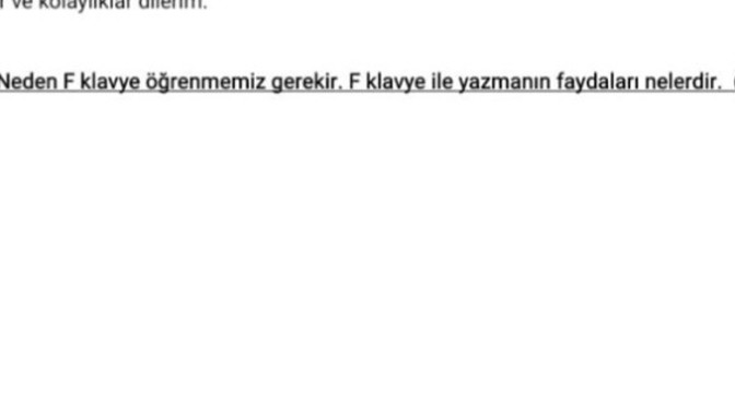 F klavye dersim var şu soruya guzel bi yanit verebilen arkadas var mı ?
