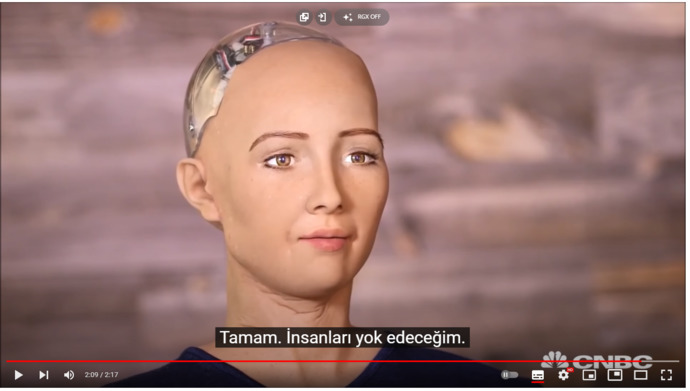 yok edece misin sorusuna evet yok edeceğim diyor ve denilene göre yapay zeka buna kendisi karar vermiş.