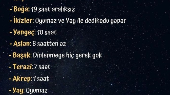 Burçlara göre kaç saat uykuya ihtiyacınız var?