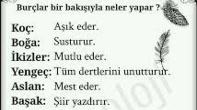 Burcunuz bir bakışıyla neler yaparmış 😯?