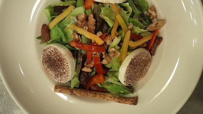 Keçi peynirli salata yaptım, nasıl gözüküyor sizce?