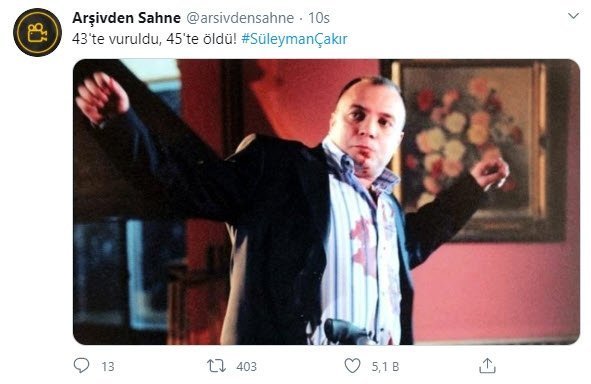 43te vuruldu, 45te öldü! Süleyman Çakırı seviyor musunuz?