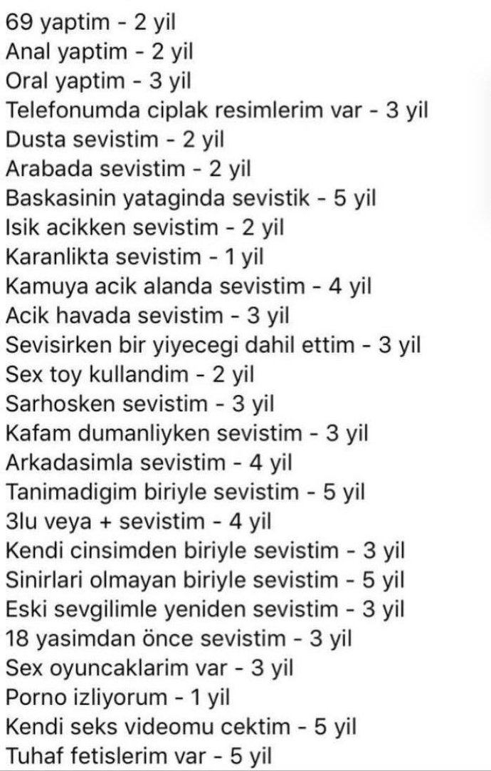 Tabloya göre yaşadığınız cinsel hayat yüzünden kaç yıl yatarsınız?
