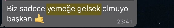 Sadece yemek dışında?
