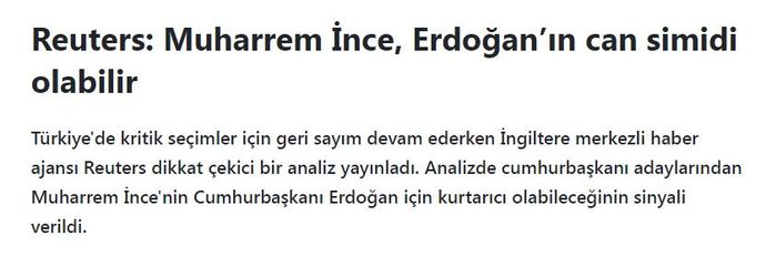 Muharrem İnce sizce de gizli favori değil mi?