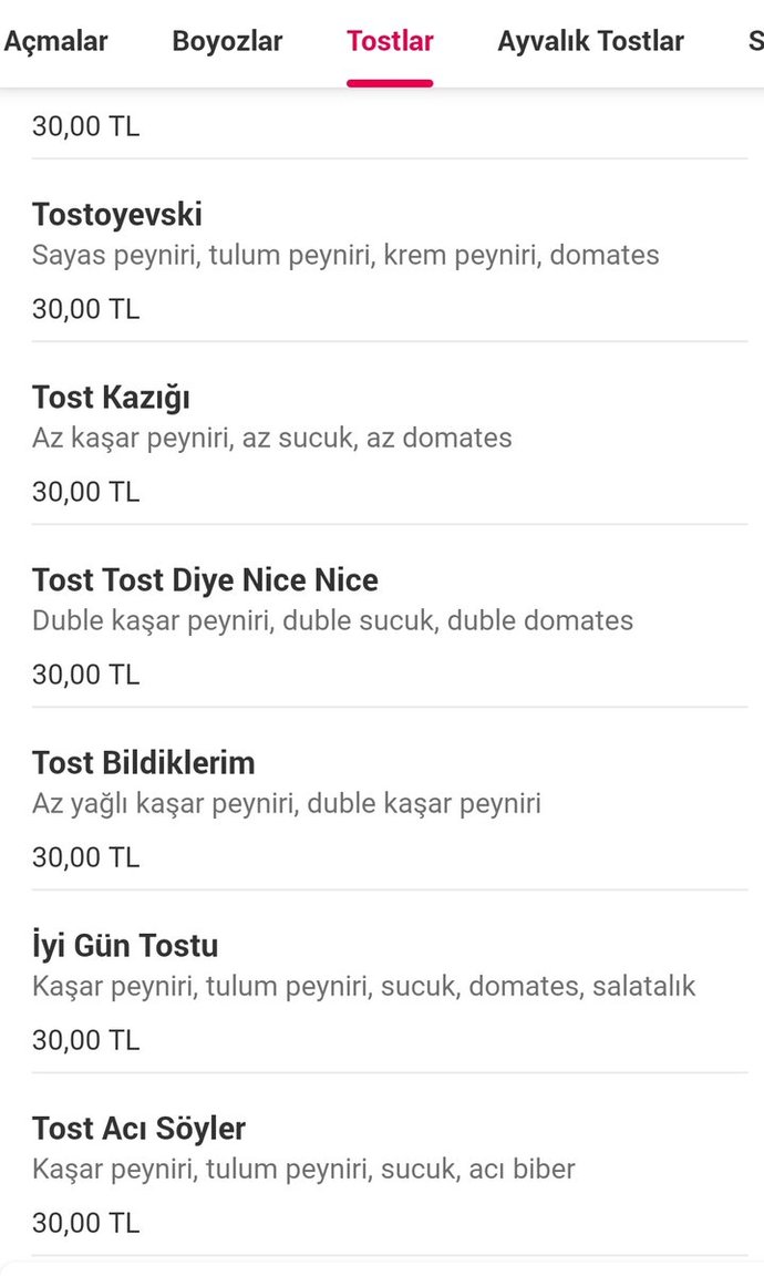 Tostum tostum güzel tostum, bu ne acı turşudur bu. 