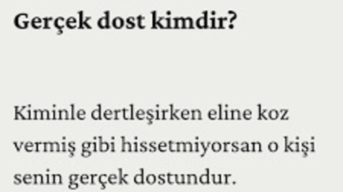 Gerçek dost kime denir?