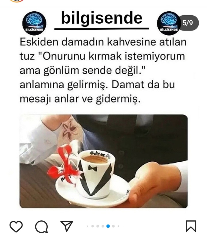 İstemede ikram edilen tuzlu kahveyi inat edip içer misin, yoksa bir yudum alıp bırakır mısın?