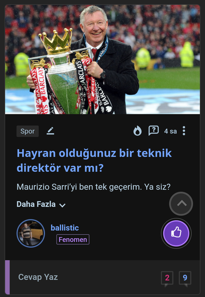Hayran olduğunuz bir teknik direktör var mı?