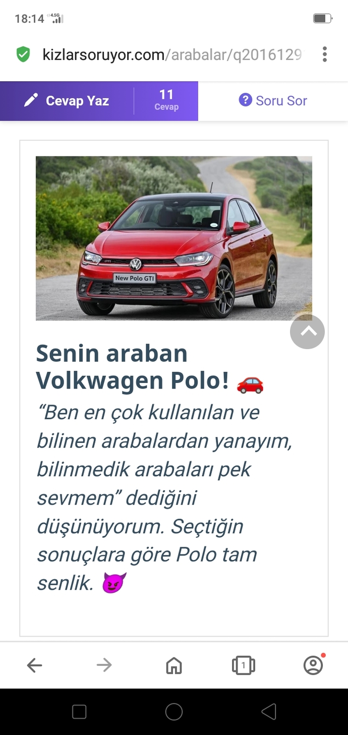 Araba konusunda seçimlerini yap, sana yakışan arabayı söyleyeyim! Arabanı öğrenmeye hazır mısın?