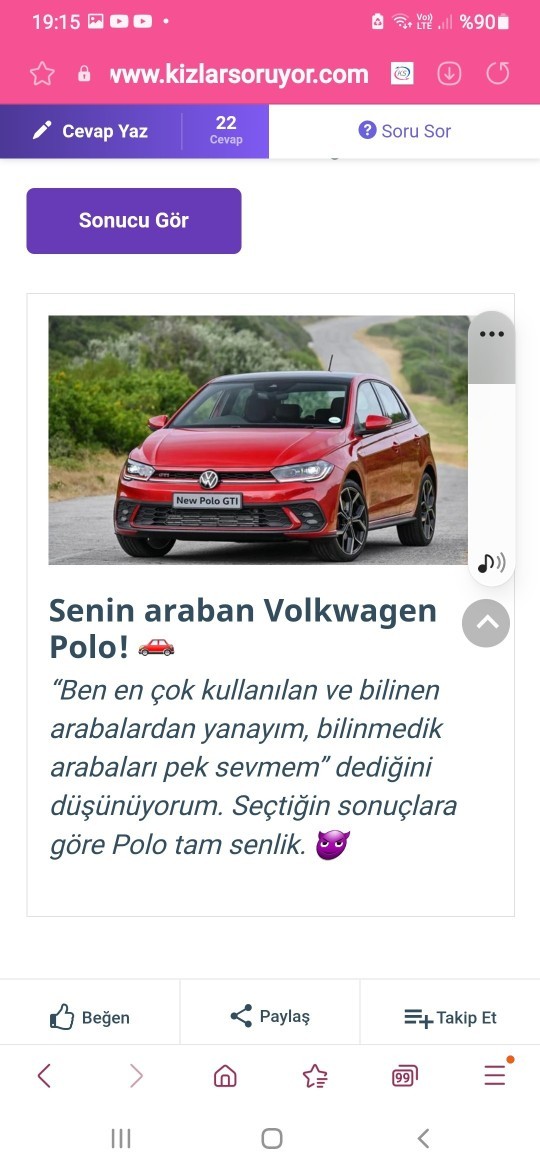 Araba konusunda seçimlerini yap, sana yakışan arabayı söyleyeyim! Arabanı öğrenmeye hazır mısın?