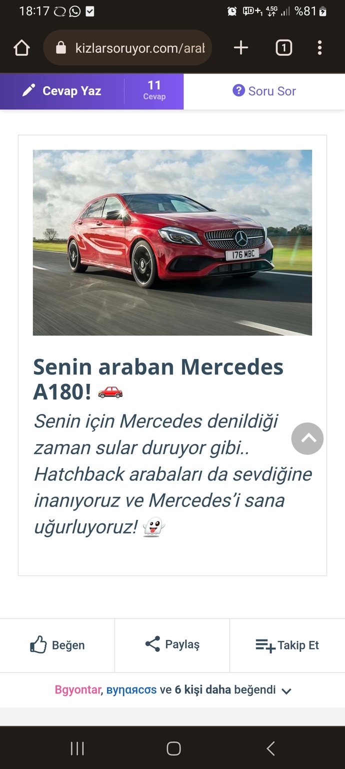 Araba konusunda seçimlerini yap, sana yakışan arabayı söyleyeyim! Arabanı öğrenmeye hazır mısın?