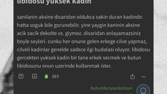 Sizce libidosu yüksek kadının özellikleri nelerdir, bu yazılan doğru mu?