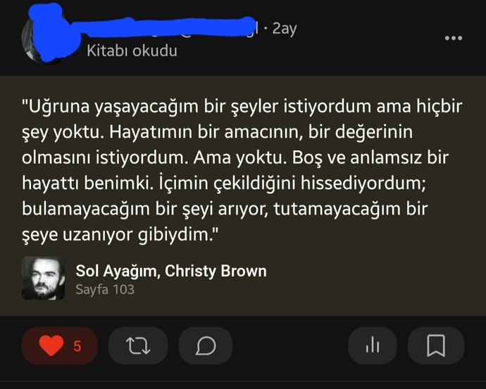 Sizce iz bırakan bir kitap cümlesi söyler misiniz?