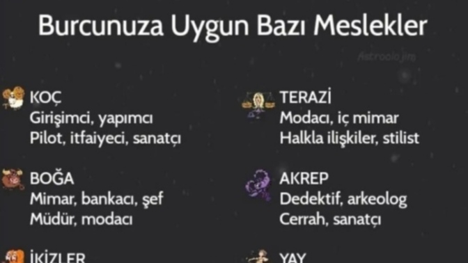 Burcuna göre sana uygun meslekler neymiş 😉?