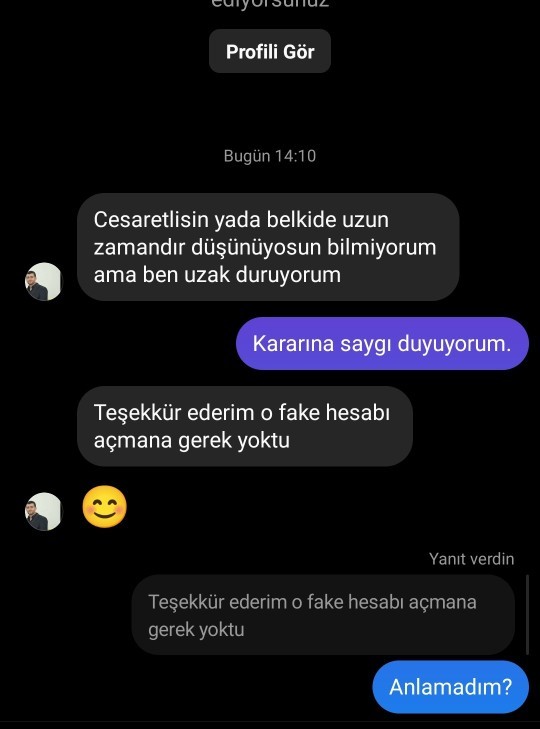 Hoslandigim kişiye açıldım şaşirdı? resmi edildim tam olarak emin olamadım? yardim?