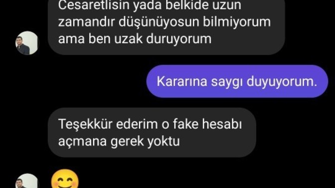 Hoslandigim kişiye açıldım şaşirdı? resmi edildim tam olarak emin olamadım? yardim?