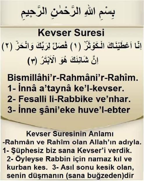 Sabah namazına alarmsız, rahat kalkabilmek için 7 tane Kevser suresi okunduğunu biliyor muydunuz 🌸☺️?