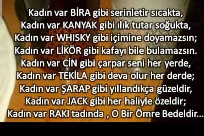 Kadın bir içki olsaydı ne olurdu?
