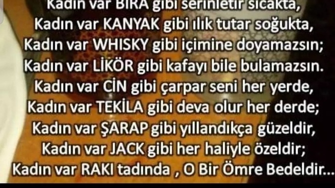 Kadın bir içki olsaydı ne olurdu?
