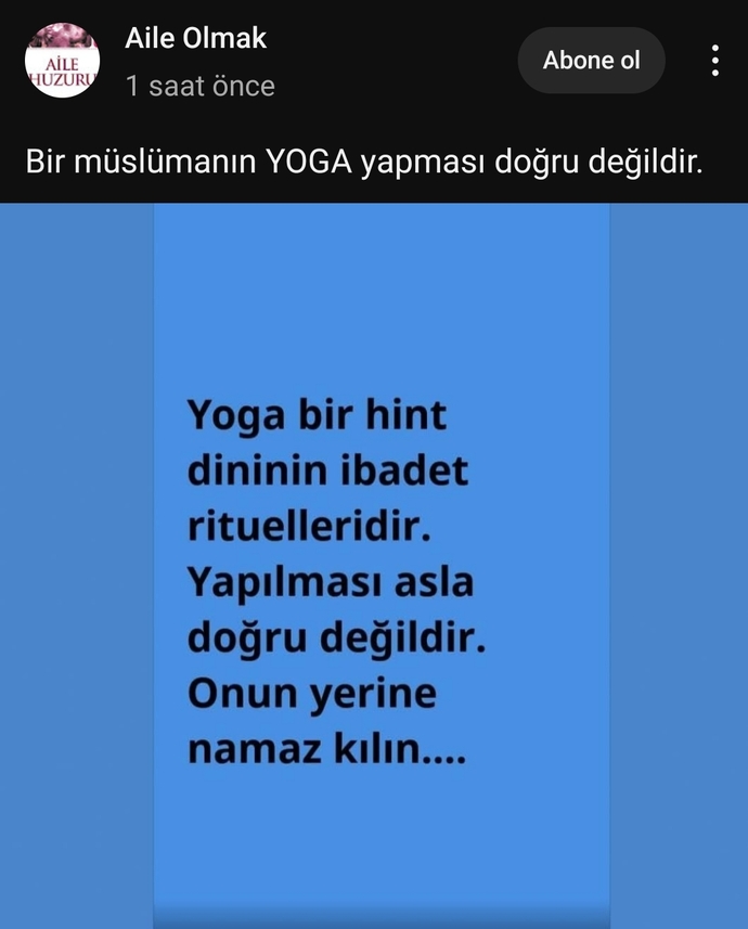 Yoga yapmak mi , Namaz kilmak mi?