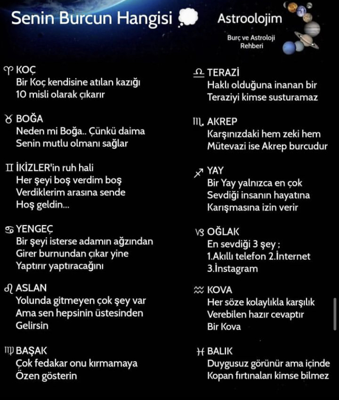 Neden senin burcun?