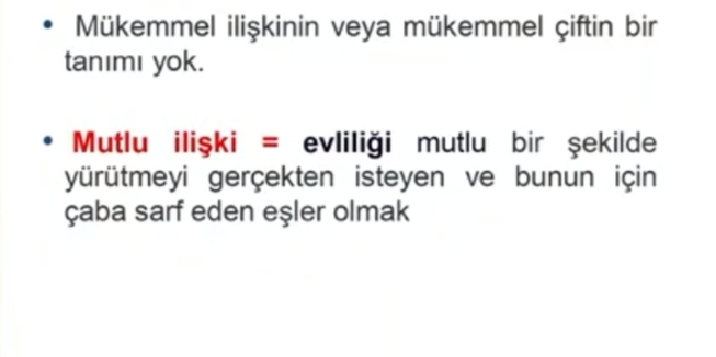 Mükemmel ilişki veya mükemmel evliliği tanımlayabilir misiniz?