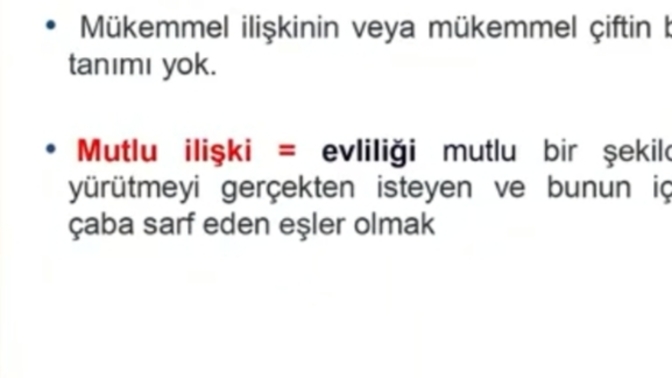 Mükemmel ilişki veya mükemmel evliliği tanımlayabilir misiniz?