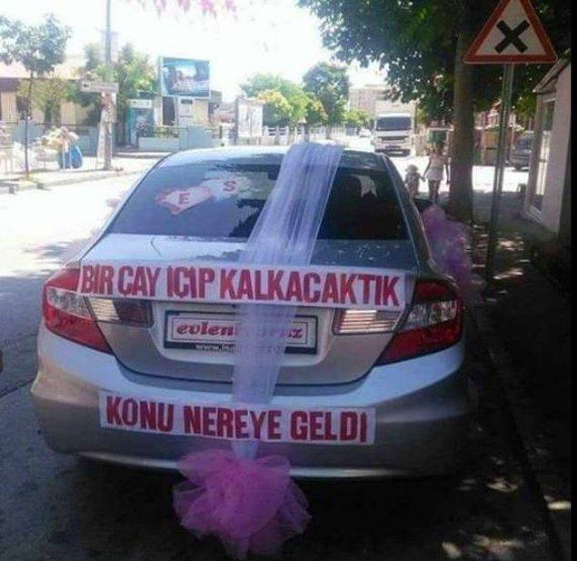 Yakında evlenecek olsanız, gelin arabasının arkasına ne yazdırırdınız?