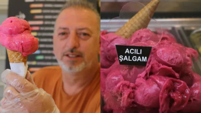 Adana'da bir dondurmacı acılı şalgamdan dondurma yapmış. Denemek ister miydiniz?