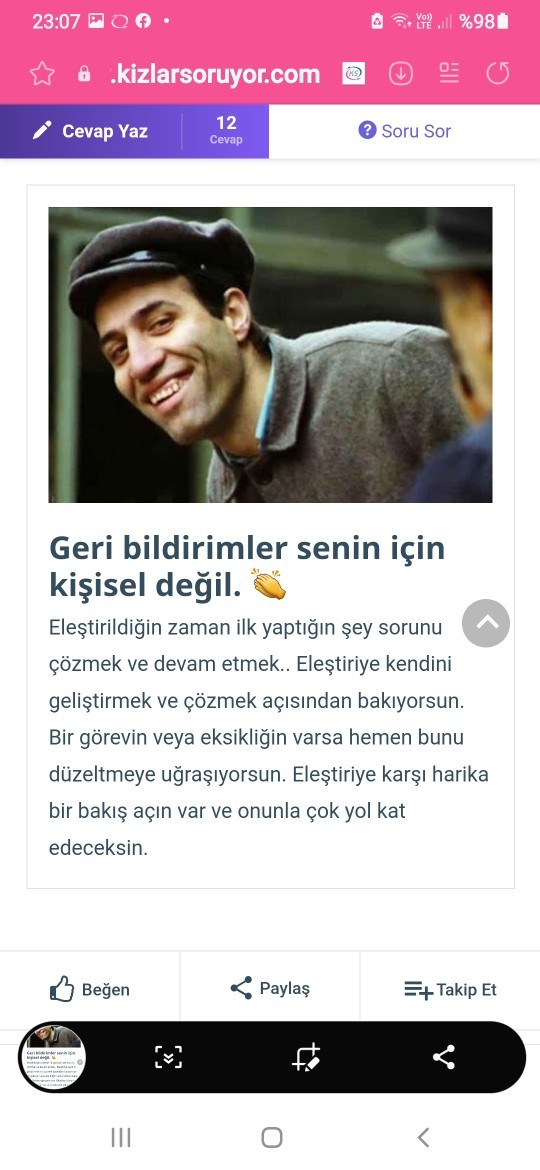 Quiz’e cevapları ver, öğren! Eleştiriye ve geri bildirime açık mısın, değil misin 👻?