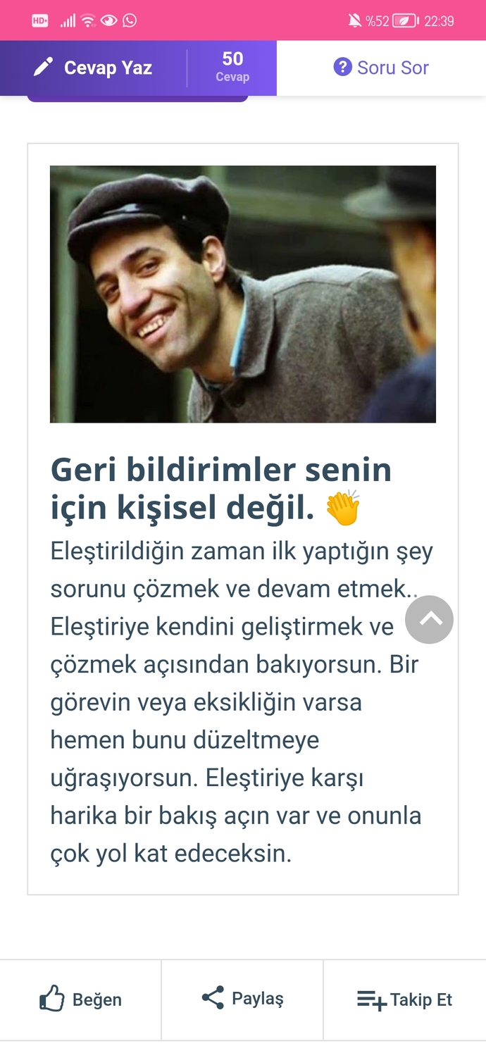Quiz’e cevapları ver, öğren! Eleştiriye ve geri bildirime açık mısın, değil misin 👻?