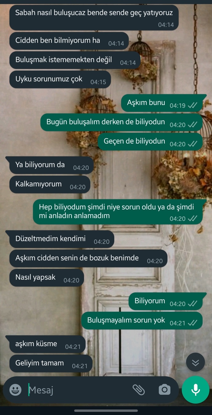 1 aydır buluşmuyoruz, buluşacaktık ertelendi. Bu ne şimdi, beni mi ekiyor?