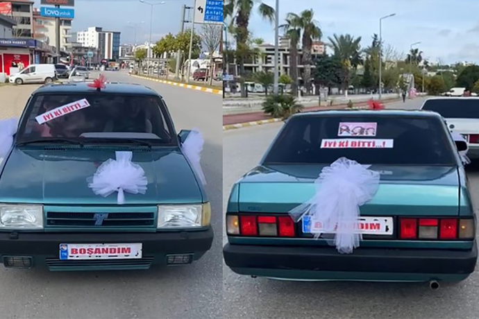 Boşandıktan sonra aracını gelin arabası gibi süsleyip şehir turu yaptı. İyi ki bitti dediğiniz bir ilişkiniz oldu mu?