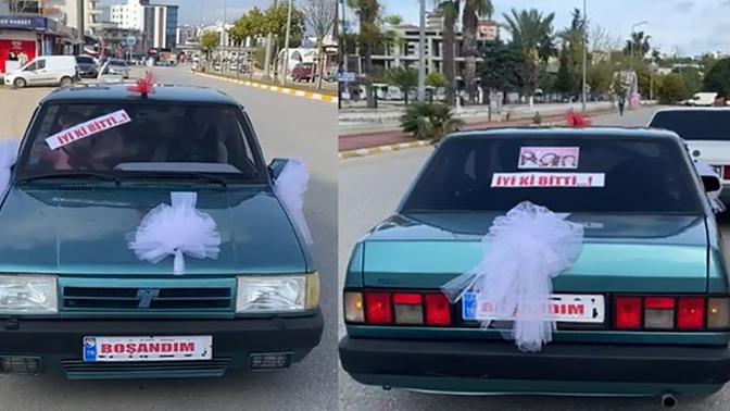 Boşandıktan sonra aracını gelin arabası gibi süsleyip şehir turu yaptı. İyi ki bitti dediğiniz bir ilişkiniz oldu mu?