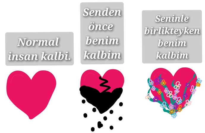 Sevgilime sevgimi paint terk çizimlerle gösteriyorum. Benim ergen olduğumu düşünüp, itici buluyor mudur?