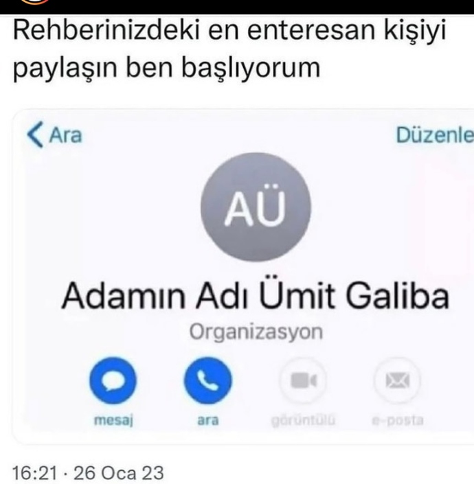 Rehberinizde enteresan isimle kayıtlı kişiler var mı😂?