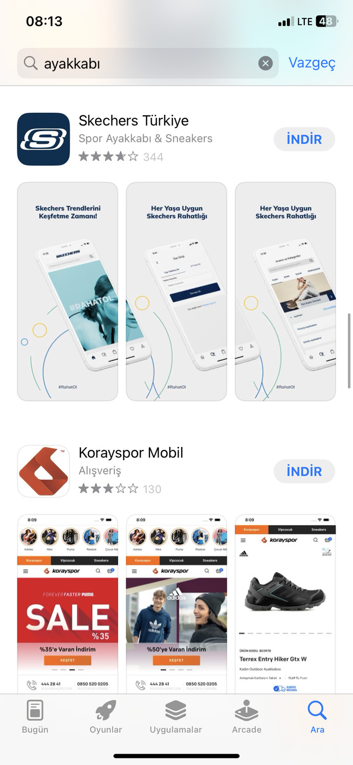 Ayakkabılarınızı hangi siteden alıyorsunuz?