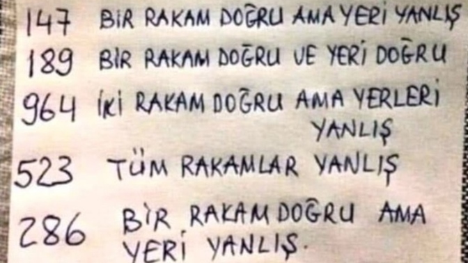 Kilidin şifresi nedir?
