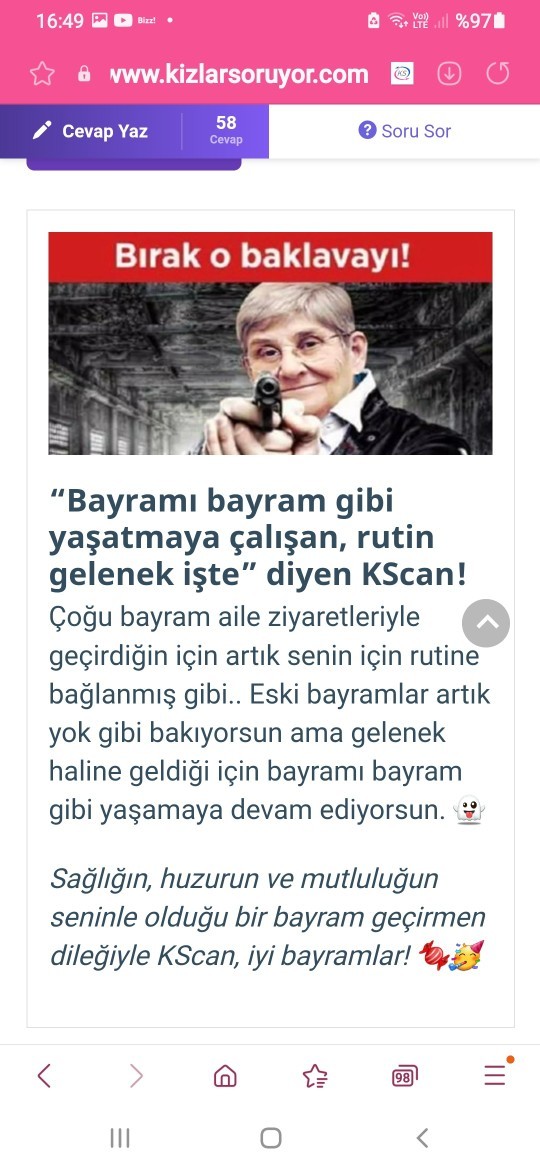Seçimlerini yap, hangi KScan’sın söyleyelim! Bayrama mesajın nedir 🍬?