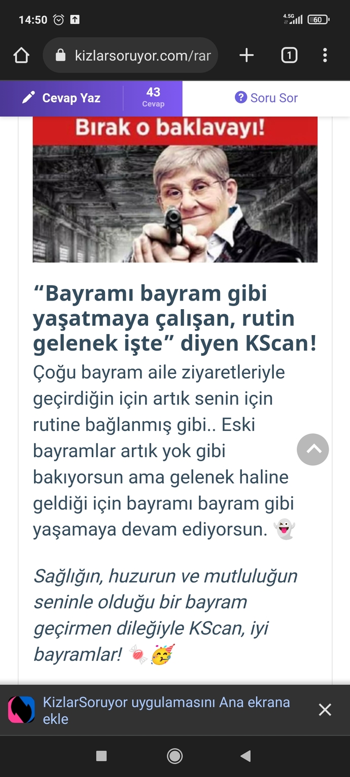 Seçimlerini yap, hangi KScan’sın söyleyelim! Bayrama mesajın nedir 🍬?