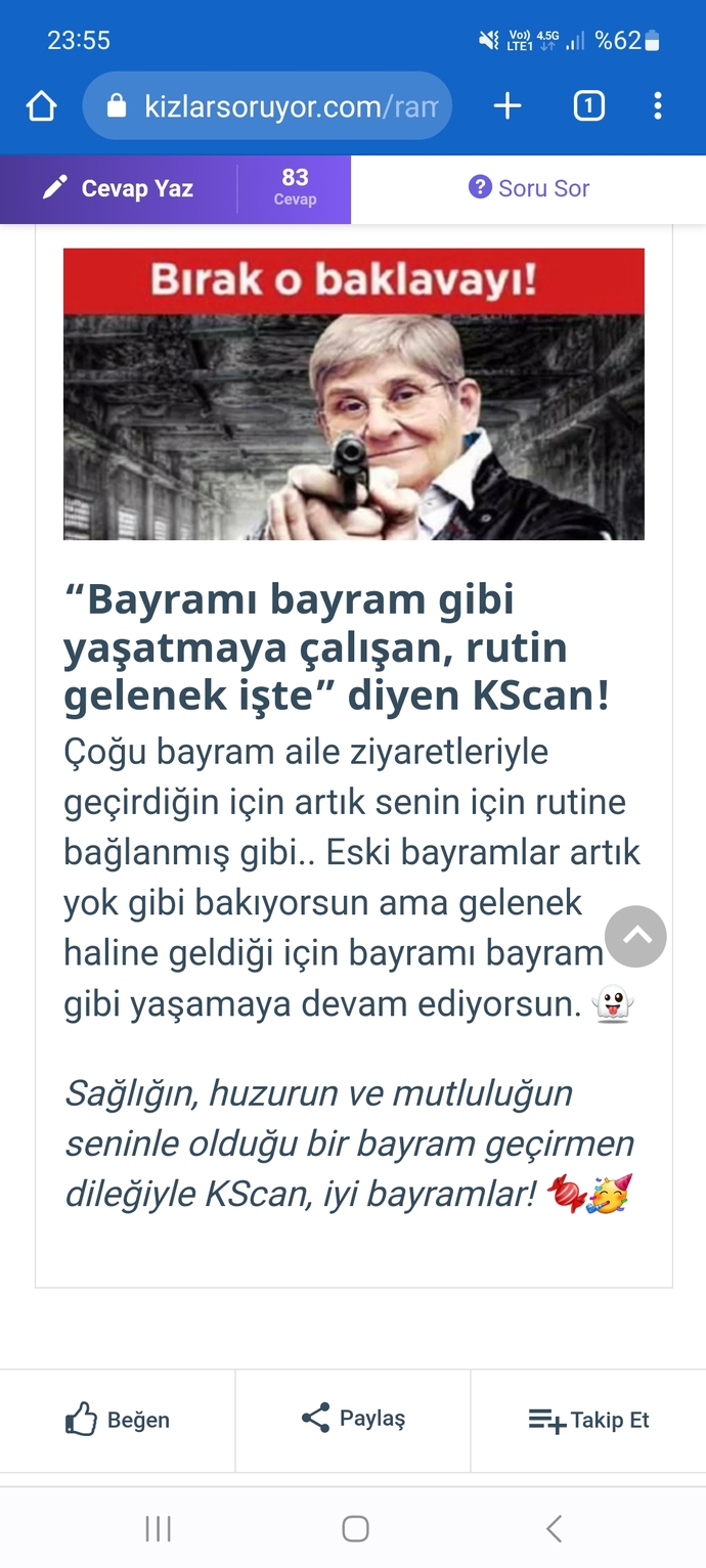 Seçimlerini yap, hangi KScan’sın söyleyelim! Bayrama mesajın nedir 🍬?