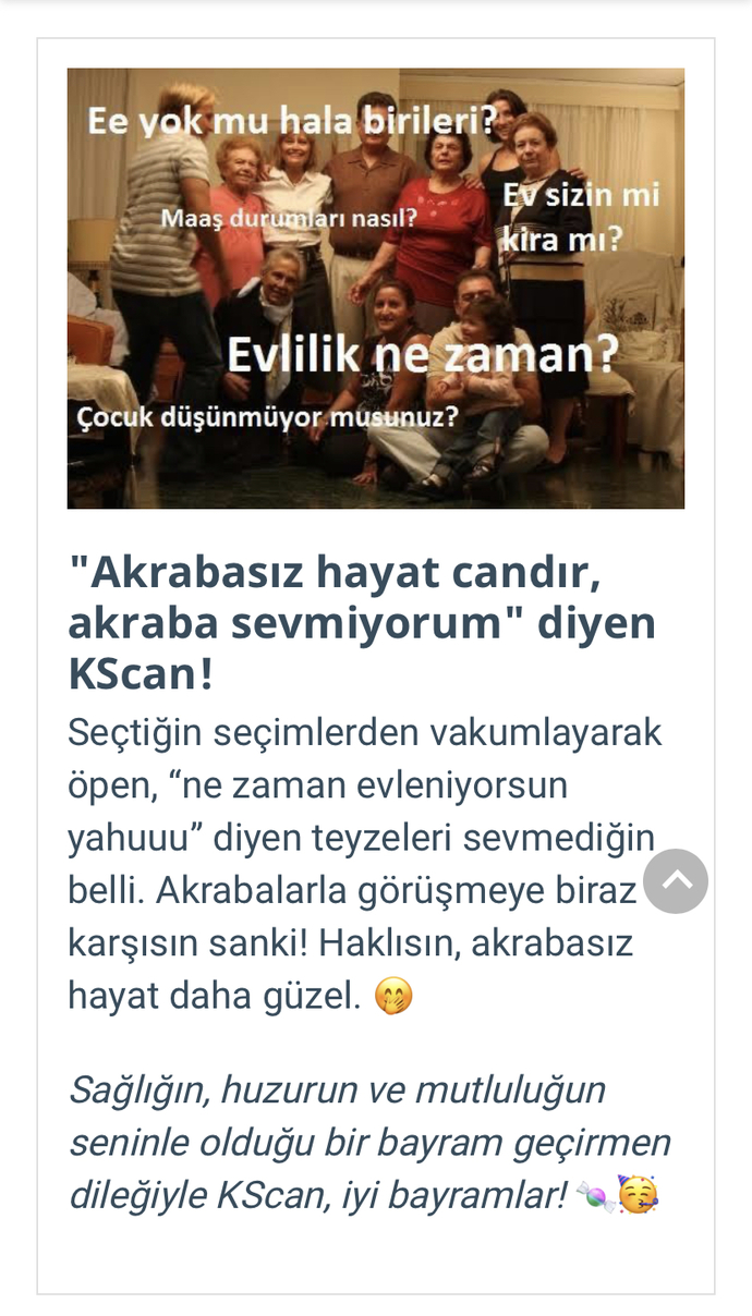 Seçimlerini yap, hangi KScan’sın söyleyelim! Bayrama mesajın nedir 🍬?