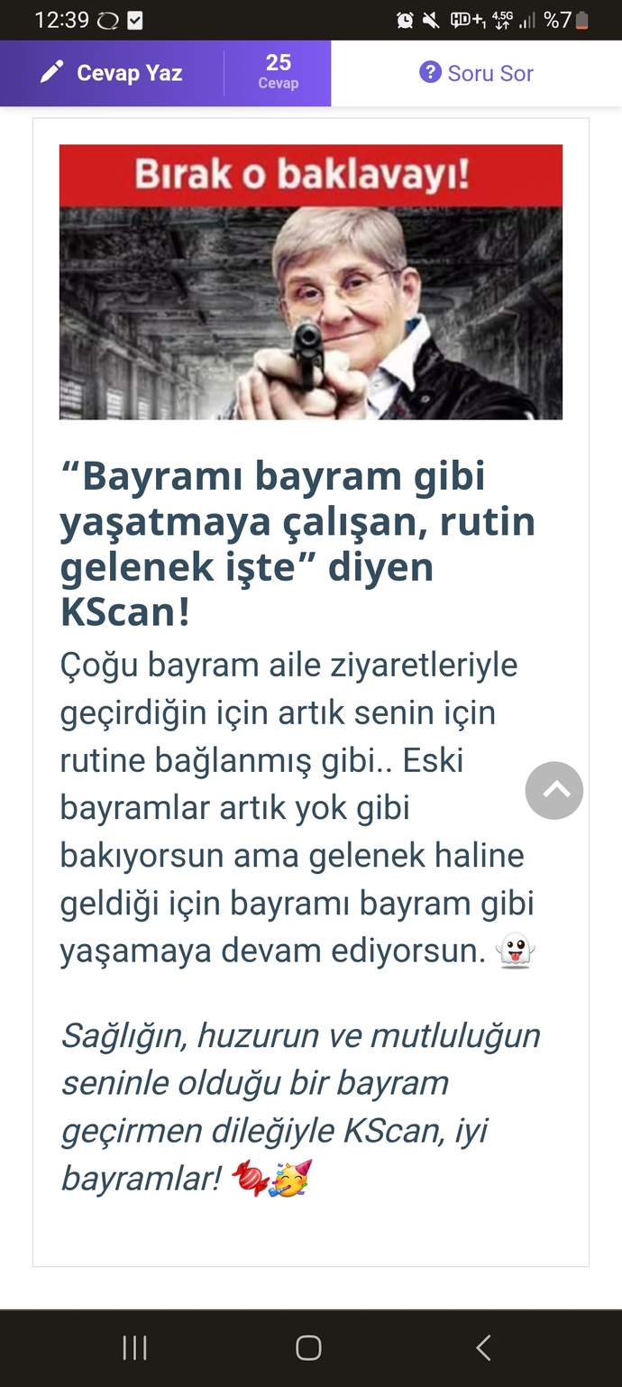 Seçimlerini yap, hangi KScan’sın söyleyelim! Bayrama mesajın nedir 🍬?