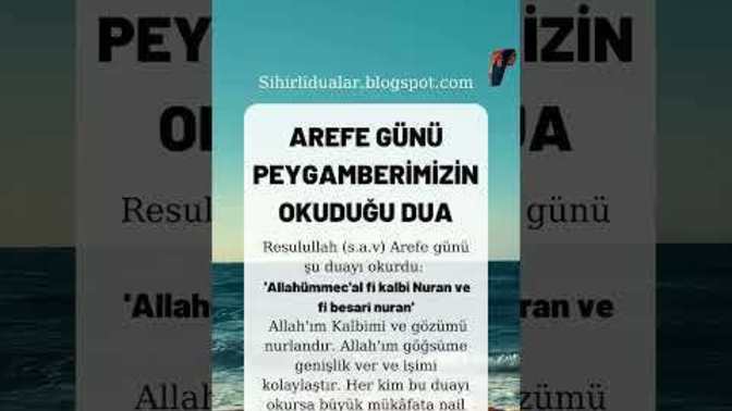 Arefe gunu dualar geri cevirilmezmis oylemi sizce de?