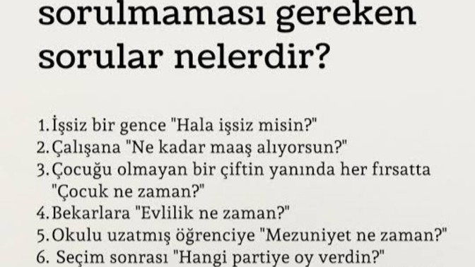 Her bayramda o malum soruları alıyor musunuz?
