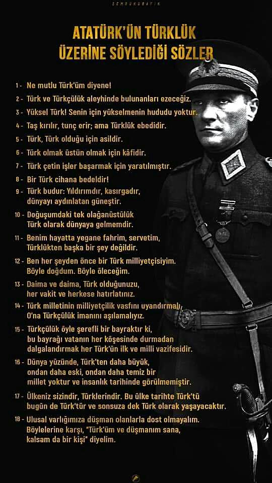 Bunlar Başbuğ Kemal Atatürkün sözleridir! Günümüzün CHPsi ne ne kadar da zıt değil mi?
