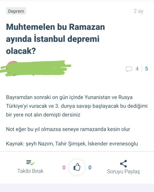 Bu ramazan da deprem olacak diyenlere ne oldu?