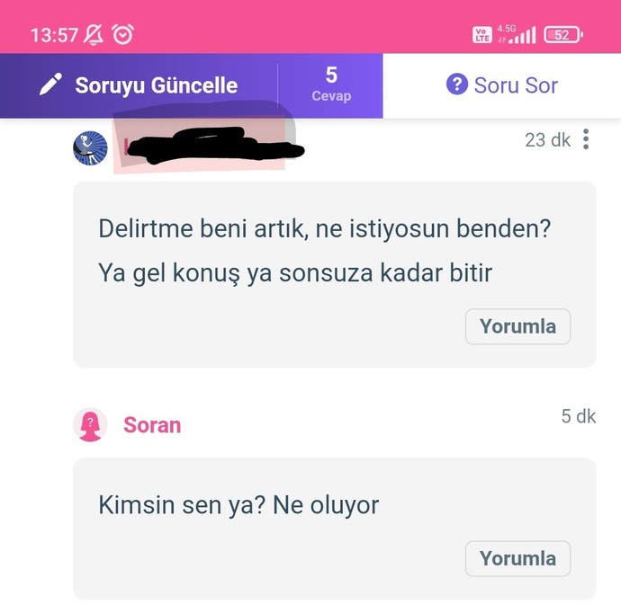 Sitede özellikle zeki kişilerden yorum rica ediyorum. Burada bugün bir soru sordum ve esrarengiz yanıtlar aldım ve bu 2. Defa?
